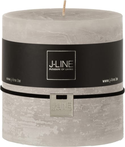 J-Line cilinderkaars - lichtgrijs - large - 75U - 6 stuks