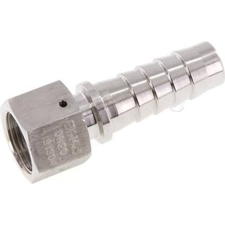 19x33 mm & G3/4'' RVS 1.4301 Slangpilaar met Wartelmoer DIN EN 14423 / DIN 2826
