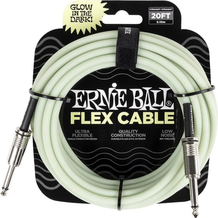 Ernie Ball 6437 Flex Cable Gitaarkabel Glow In The Dark 6 Meter
