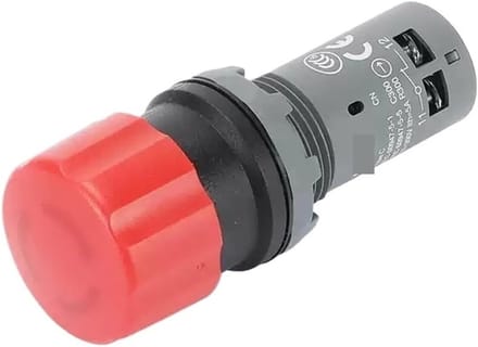 Noodstop knop - Paddenstoel drukker - Machine beveiliging - Directe uitschakeling - 10 Ampère - Rood