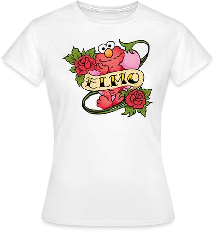Sesamstraat Elmo Tattoo Vintage T-Shirt Dames