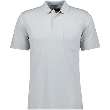 Ragman Polo Soft Knit Fine Stripe Flame Design Ecru / male