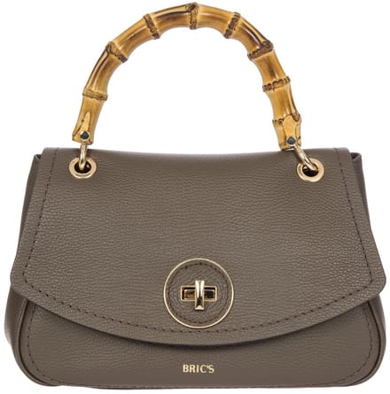 BRIC'S Leren handtas schoudertas Gondola Girasole loop Handbag Swamp Taupe