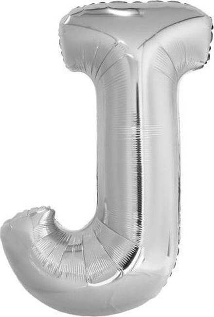 Amscan Letterballon J Folie 103 Cm Zilver