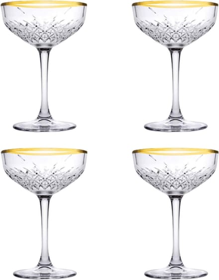 Pasabahce Champagnecoupe Timeless 27 cl - Transparant Goud 4 stuk(s)
