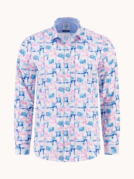 A Fish Named Fred Overhemd Shirt Abstract City Rose Pink (33.014 - 430)