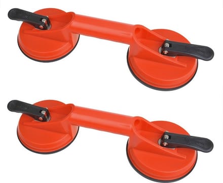 Set van 2x stuks vacuumheffer met 2 zuignappen tot 80 kg - glasheffer/glasdrager