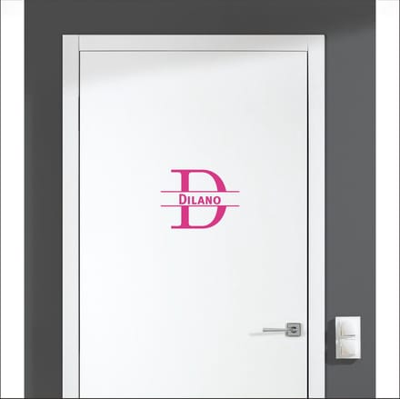 Deursticker Met Naam -  Dilano - Roze