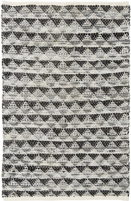 Nordal Triangle Lederen vloerkleed Zwart/Grijs 150x70cm