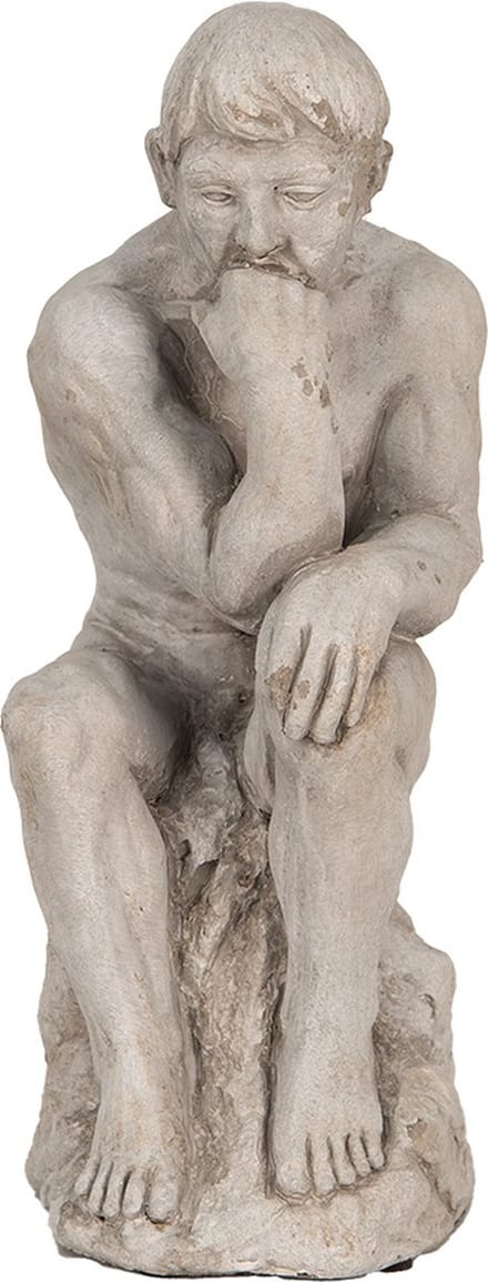 Clayre & Eef Decoratie Beeld Mens 31 cm Grijs Steen