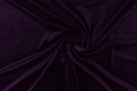 35 meter stretch fluweel - Paars - 93% polyester - 7% elastaan