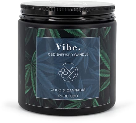 Candle-Brothers Geurkaars - kokos en cannabis - met CBD - multikleurig