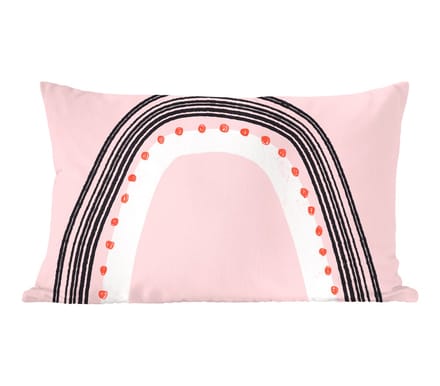 Sierkussens - Kussentjes Woonkamer - 50x30 cm - Regenboog - Minimalisme - Roze