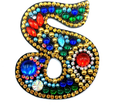 Sleutelhanger letter S - Diamond painting - compleet pakket - Diamond painting by Wietske