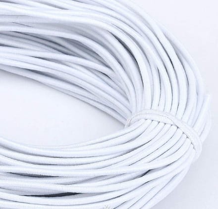 45 yards 2MM Elastisch Touw Bungee Schokkoord voor DIY Projecten - Polyester Bungee Koord (Wit/Zwart)