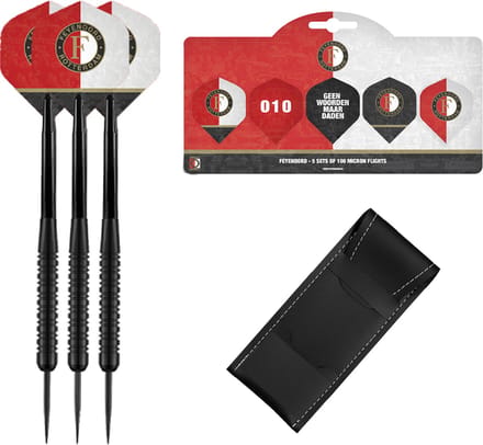 Feyenoord Dartpijlen - Black - 23 gram - Multipack 5 Sets Dart Flights - Dart Shafts - Darts - Cadeau