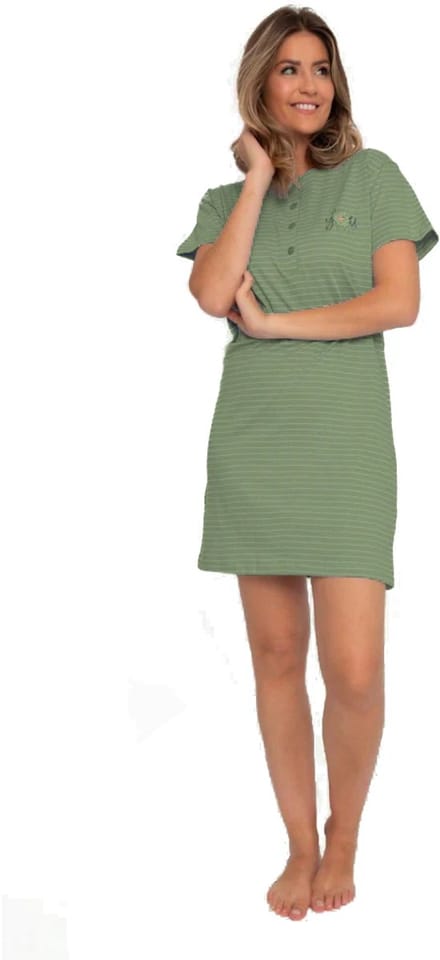 Cocodream dames nachthemd - 100% katoen - maat S - Be youtiful groen