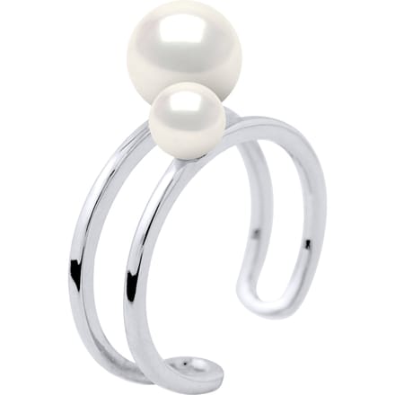 Ring DUO Beads Freshwater 5 en 8 mm White 925