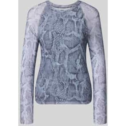 Shirt met lange mouwen van mesh met slangenmotief