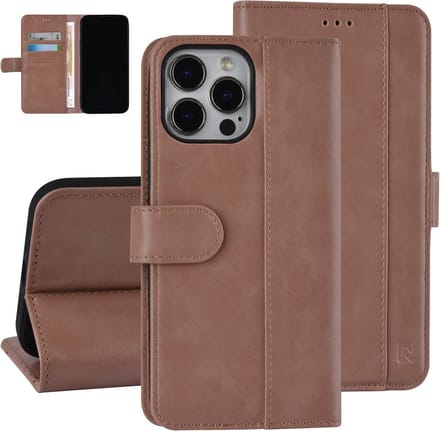 UNIQ Accessory Pu Leather Book Case Telefoonhoesje voor Apple iPhone 13 Pro Max - Roze, Bescherming van Telefoon
