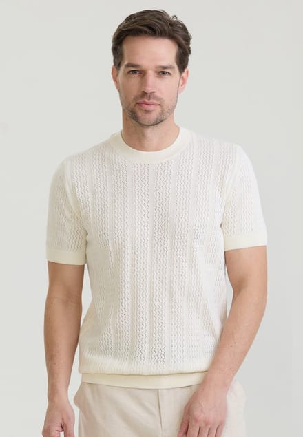 Felix Hardy Tshirt Korte Mouwen 100% Katoen Heren Ecru - M