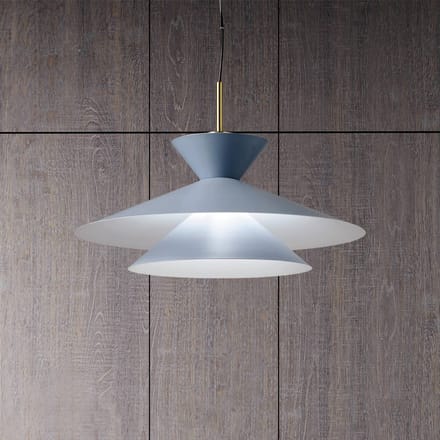 miloox by Sforzin Hanglamp Kim, hemelsblauw, Ø 60 cm, metaal
