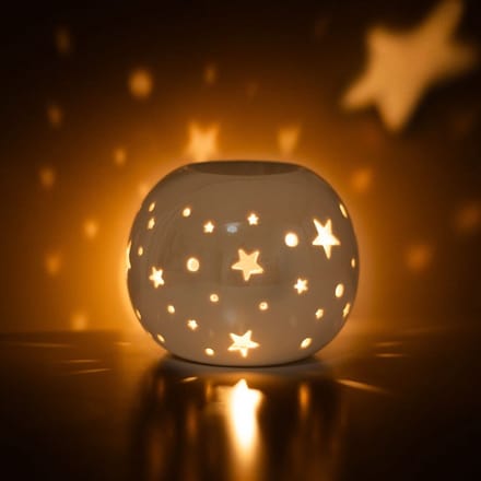 Something Different - Iridescent Star and Wax Warmer Oliebrander - Wit