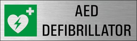 AED deurbordje met zelfklevende strip