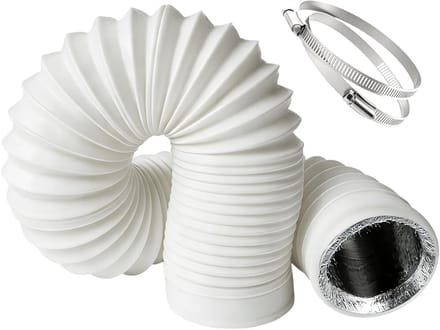 Afvoerslang Droger - Ventilatieslang - Geluiddempend Ventileren - 5-Laags Isolatie - 125mm x 3m - Wit