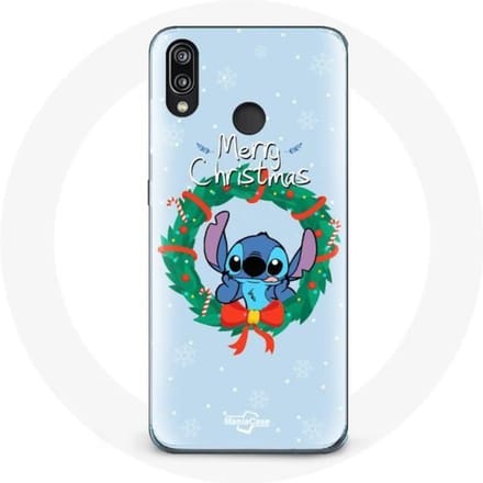 Coque pour Huawei P20 Lite Stitch neige joyeux Noël bleu