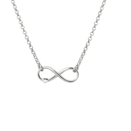 Glams ketting infinity en hart 2,0 mm 40 + 4 cm - Zilver