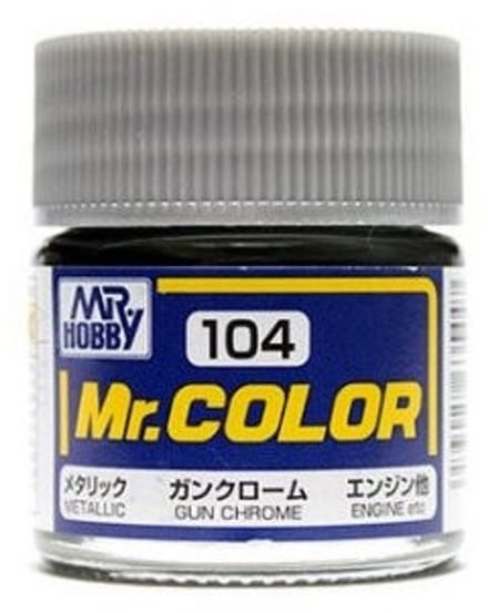 Gunze Mr. Hobby C-104 - Mr. Color 10 ml Gun Chrome - Lacquer Modelbouwverf
