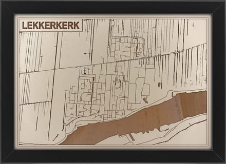 Houten stadskaart van Lekkerkerk