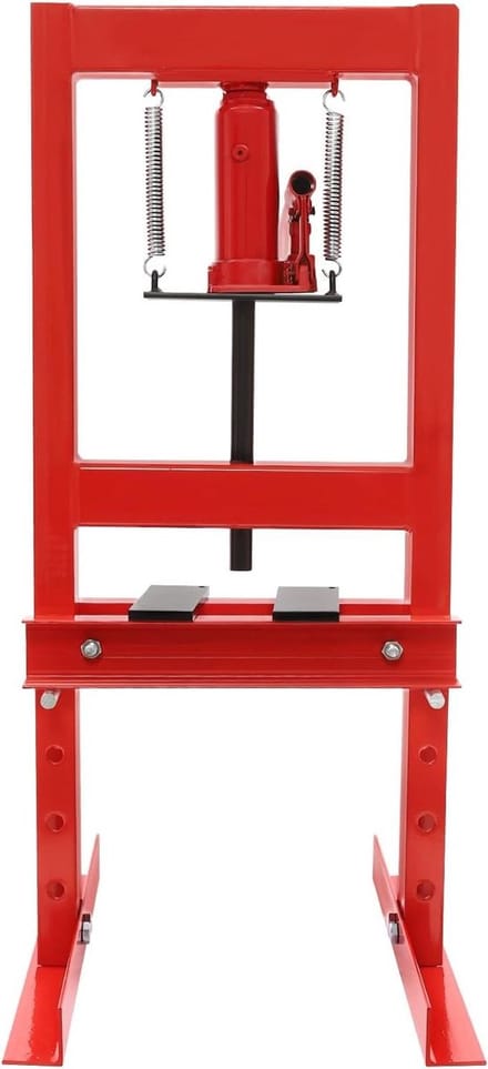 Hydraulische Werkplaatspers - Framepers Lagerpers - Onderdelen Monteren - Hoge Stabiliteit - Werkbereik 28cm - Rood