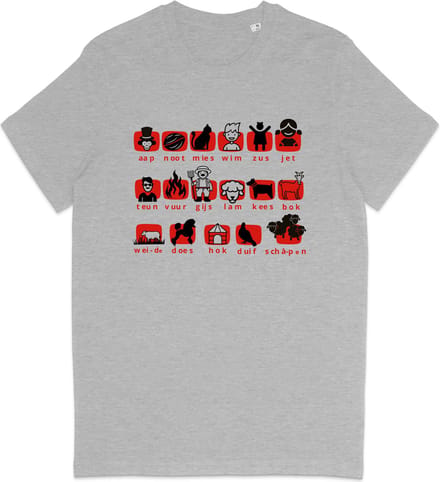 Grappig Heren en Dames T Shirt Met Moderne Leesplank Design - Grijs - L