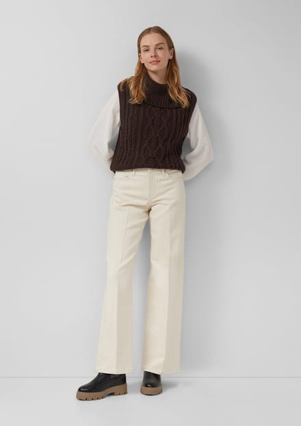 s.Oliver - female - Suri jeans / normale pasvorm / halfhoog / wijde pijp / sweat denim