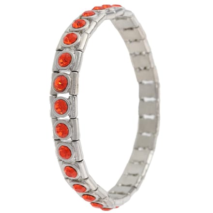 Behave - Armband zilverkleur met rode stenen - Statement stijl - Feestelijk