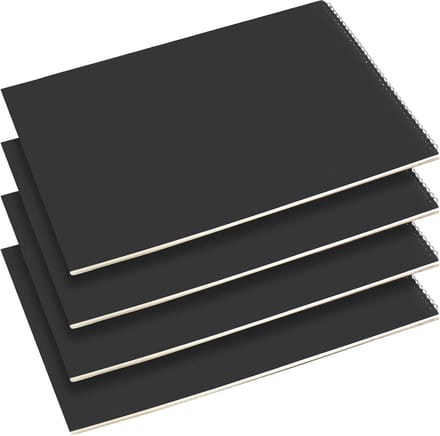 Schetsboek Spiraal - Tekenen Papier - Kunst Creatie - 4 Pack A3 - 42 x 29.7 cm - Zwart