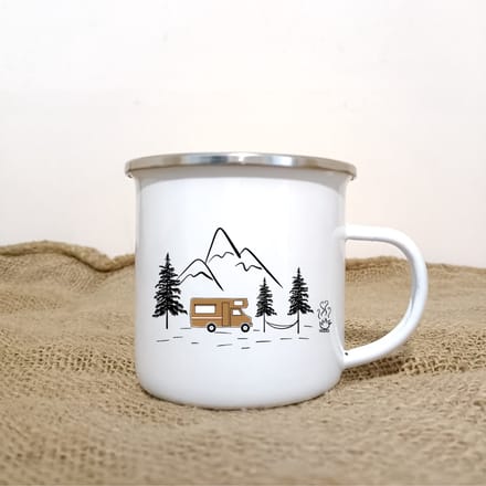 Beker - campingbeker - Camper kleur - duurzaam - emaille beker – CamperHomie