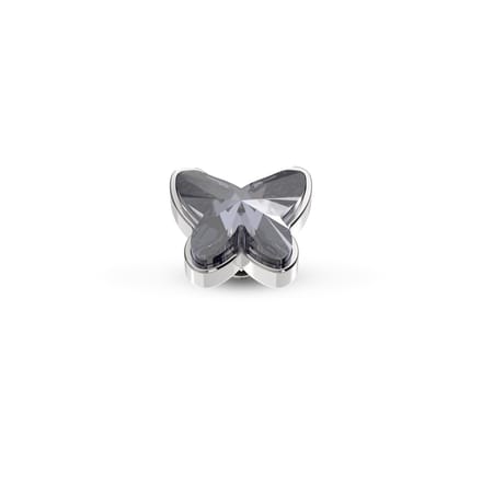 Melano Twisted Butterfly Steentje Crystal Silver Night Zilver