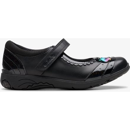 Relda Spark Kinderen Zwarte Leren Schoenen