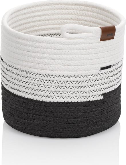 Mand, 23 x 20 cm, Rond, Wit/Zwart - Kela |Hedda