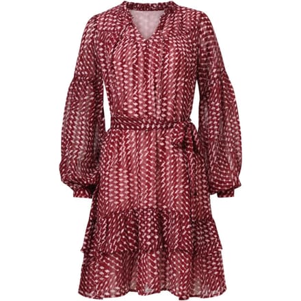 Smashed Lemon Bordeaux en babyroze geometrische jurk |