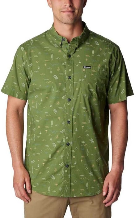 Columbia Rapid Rivers™ Printed Overhemd Met Korte Mouwen Groen S Man