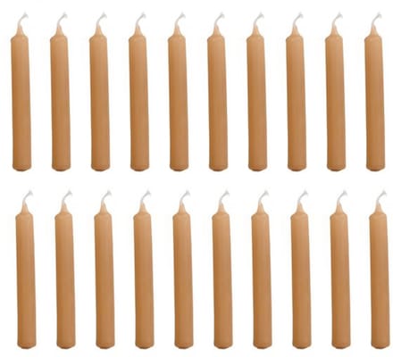 Rustik Lys - Kleine, dunne Potloodkaarsjes (set van 20, 1.2 x 10cm) - Caramel