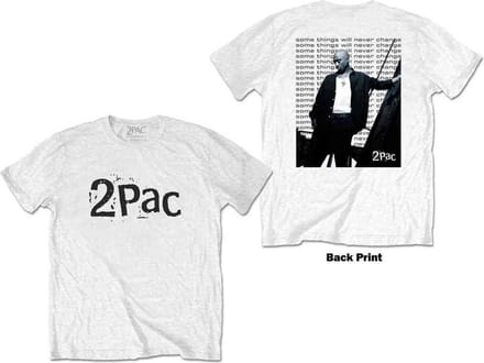 Tupac - Changes Back Repeat Heren T-shirt - met rug print - S - Wit