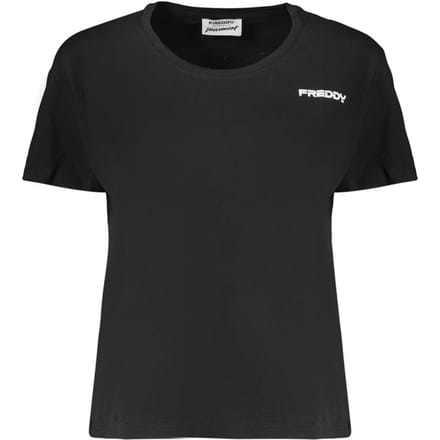 Freddy Zwarte Katoenen Dames T-shirt