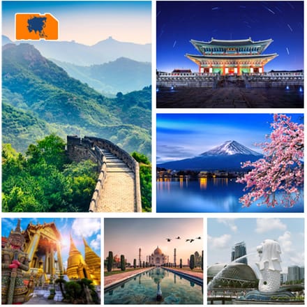 InternationalSIM Data Simkaart Azië - 1 GB - 30 dagen
