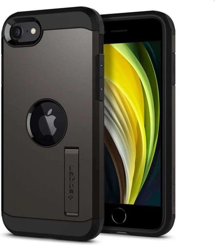 Geschikt voor Spigen Hoesje Apple iPhone SE (2020) - Tough Armor Case - Gunmetal