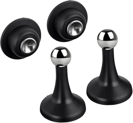 Magnetische Deurstopper - Deurvanger Houder - Deuren Open Houden - Schadevrije Montage - 2 Stuks - Grijs